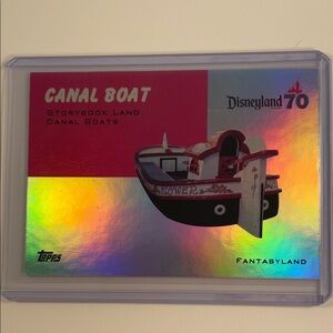 Topps Disneyland 70 Canal Boat Trading Card - Red